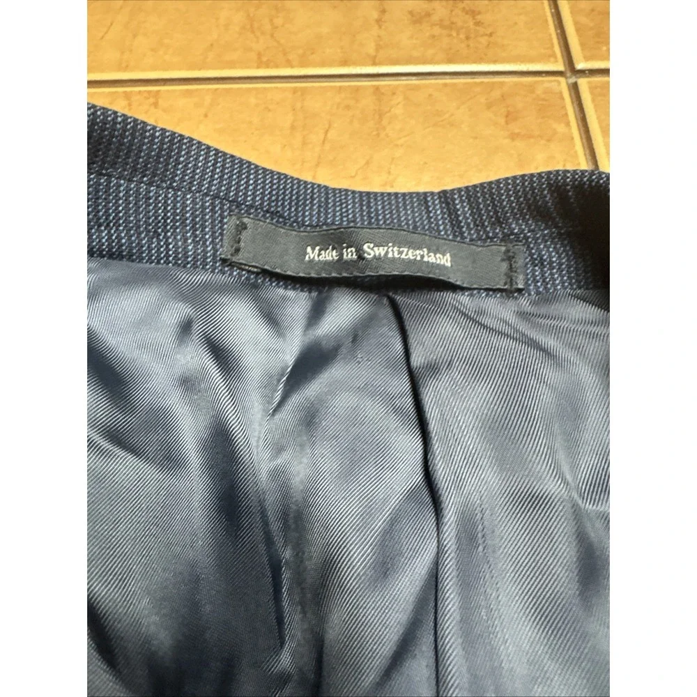 Ermenegildo Zegna Su Misura 3 Button Jacket Blazer Sz‎ 44XL Blue Wool Sport Coat